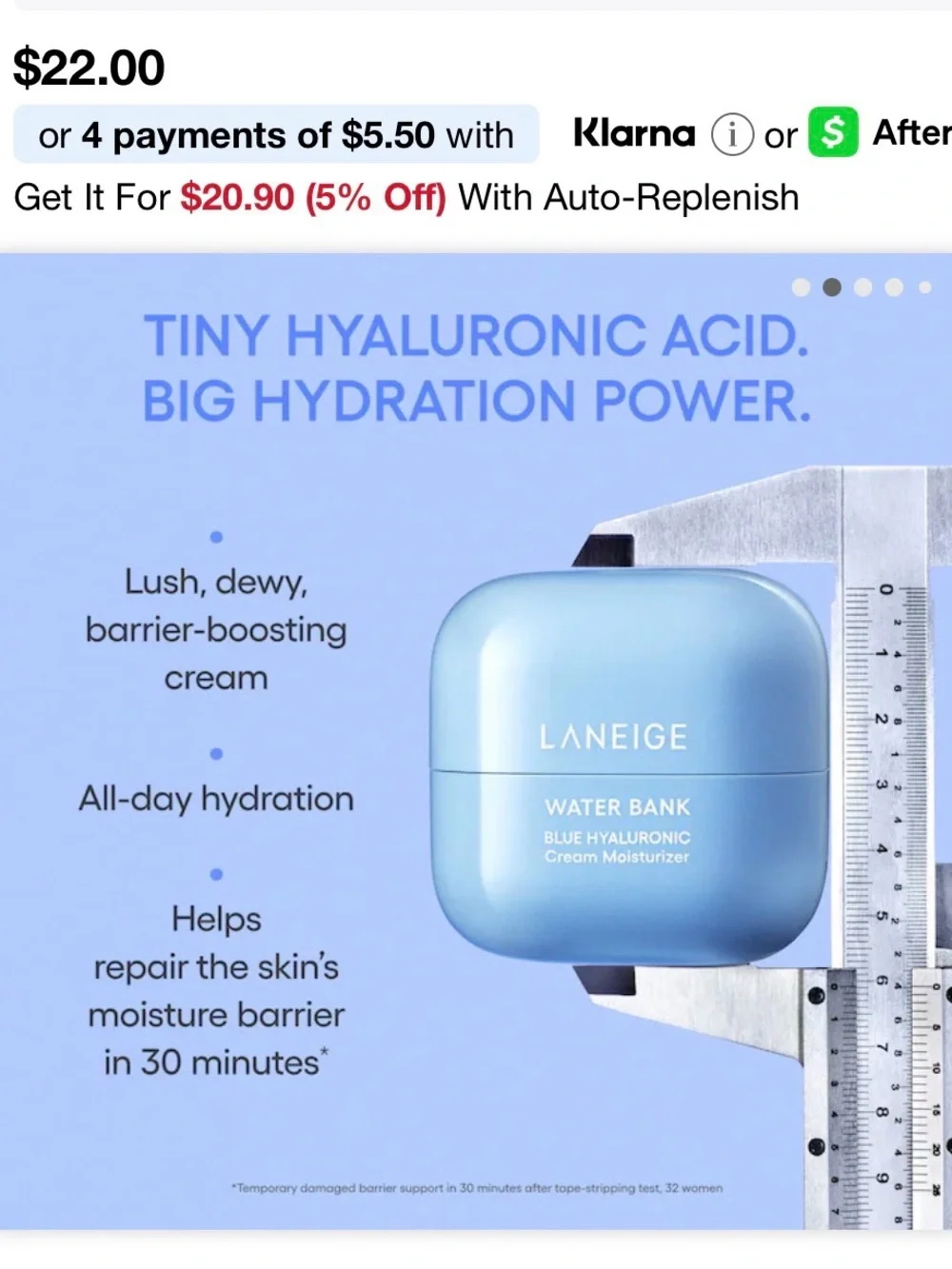 LANEIGE Water Bank Hyaluronique Bleu Hydrating Cream